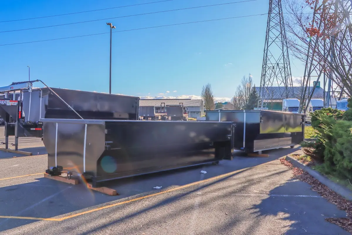 Roll-off dumpster ready for waste disposal at job site for 6 Yard Dumpster Rental in Madera Ranchos